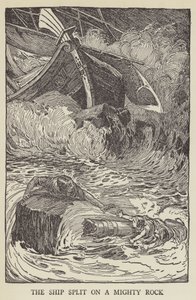 El barco se partió en una roca enorme de Louis John Rhead