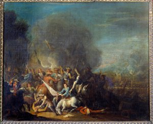 Escena de batalla de Louis Joseph  Watteau
