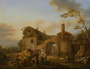 Cuatro horas del día: Mañana de Louis Joseph (Watteau de Lille)(attr. to) Watteau