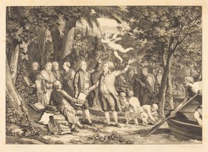 Mirabeau llega a los Campos Elíseos de Louis Joseph Masquelier after Jean Michel Moreau