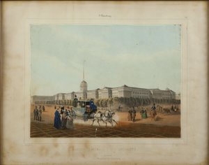 El Almirantazgo en San Petersburgo, finales de 1840s de Louis Jules Arnout