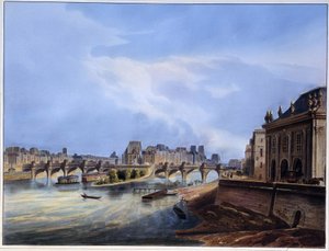 Vista del puente Neuf en Paris en 1837 de Arnout