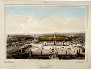 La Place de la Concorde - Litografía por Jacottet de Louis Julien Jacottet