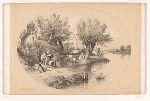 Pescadores junto a un lago
Paseos pintorescos (título de la serie)
Promenades pittoresques (título de la serie en el objeto) de Louis Julien Jacottet