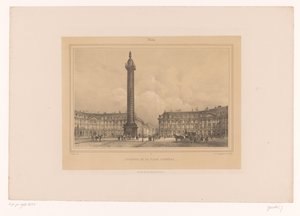 Vista de la Colonne Vendôme
Colonne de la Place Vendôme (título en el objeto)
Rostros en París y sus alrededores (título de la serie)
París (título de la serie en el objeto) de Louis Julien Jacottet