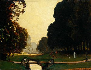 El pequeño Fulda en el parque Karlsaue, Kassel de Louis Kolitz