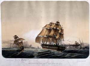Fragata de segunda fila en Gibraltar de Louis Le Breton