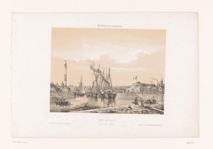 Vista de Caen desde el Cours Caffarelli
Port de Caen, pris du Cours Caffarelli (título en el objeto)
Francia contemporánea (título de la serie)
La France de nos jours (título de la serie en el objeto) de Louis Le Breton