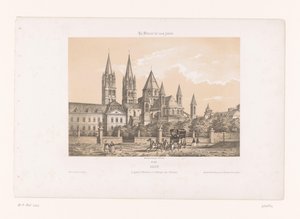 Vista de la Abadía de los Hombres con la Iglesia de Saint-Étienne en Caen
Caen. El gran San Esteban, o la Abadía de los Hombres (título en el objeto)
Hedendaags Frankrijk (título de la serie)
La France de nos jours (título de la serie en el objeto) de Louis Le Breton
