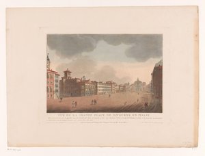 Vista de la Piazza Grande en Livorno Vue de la Grande Place de Livourne en Italy (título sobre objeto) Paisajes urbanos en Italia, España y Egipto (título de la serie)