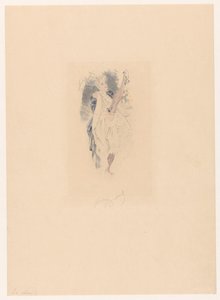 Bailarina de cancán con la pierna levantada La serie (título sobre objeto) de Louis Legrand (signed by artist)