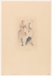 Bailarina canaria sentada en una silla mientras hace un ejercicio de flexibilidad
Brisement assis (avec professeur) (título en el objeto) de Louis Legrand (signed by artist)