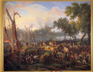 Primer paso del Rin por el ejército francés comandado por Jourdan y Kleber, en Düsseldorf en el Ducado de Berg, 6 de septiembre de Louis Lejeune