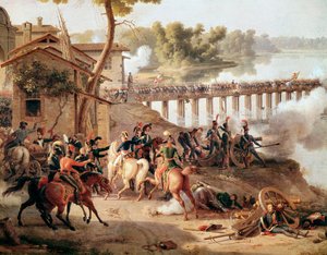 Napoleón Bonaparte dando órdenes durante la Batalla de Lodi
