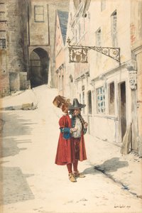 Trovador errante, Vieja Núremberg, 1843-84 de Louis Leloir