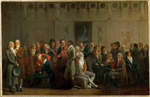 Una asamblea de artistas en el estudio de Isabey ... de Louis Leopold Boilly