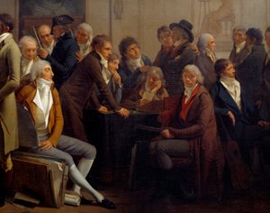 Reunión de artistas en el taller del pintor Jean Baptiste Isabey
