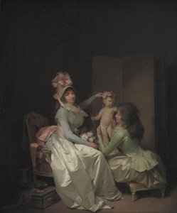 Adornando la estatuilla de Cupido de Louis Leopold Boilly