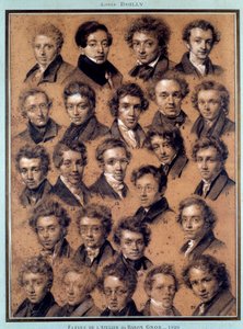 Retrato de los estudiantes del estudio del pintor Antoine Jean Gros de Louis Leopold Boilly