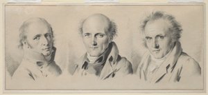 Retratos de Charles Percier, Pierre-François Léotard Fontaine y Claude-Louis Bernier, antes de 1807