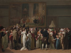 El público viendo la coronación de David en el Louvre de Louis Leopold Boilly