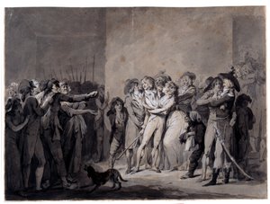 El arresto de Charlotte Corday (1768-1793) después del asesinato de Marat