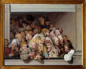 Una logia, el día del espectáculo gratuito de Louis Leopold Boilly