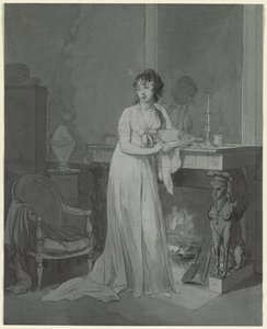 Woman in Front of a Fireplace de Louis Leopold Boilly