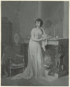 Mujer frente a una chimenea, c. 1803 de Louis Leopold Boilly
