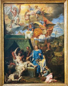 Taumaturgia: "El rey Luis IX cura a los soldados enfermos de peste" (óleo sobre lienzo) de Louis Licherie de Beurie