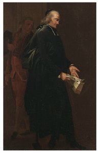Un abad con una carta en la mano de Louis Leopold Boilly