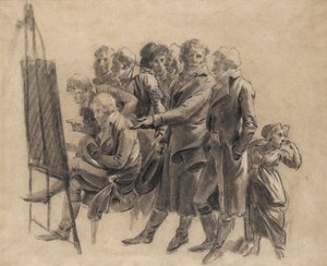 Louis-Léopold Boilly - La reunión de los artistas (boceto) de Louis Leopold Boilly