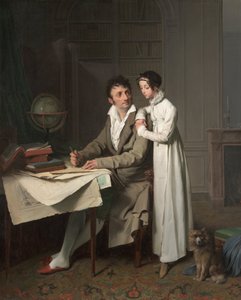 La lección de geografía (Retrato de Monsieur Gaudry y su hija) de Louis Leopold Boilly