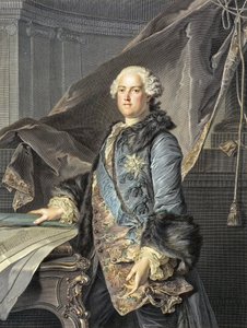 Abel François Poisson de Vandières (1727-81) Marqués de Marigny - Director de los edificios del Rey; hermano de Madame de Pompadour - Retrato de Abel-François Poisson, señor de Vandières, Marqués de Marigny, Director General de los Edificios de Louis M. (after) Tocque