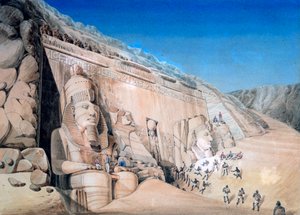 Excavación del Gran Templo de Ramsés II, Abu Simbel, 1819