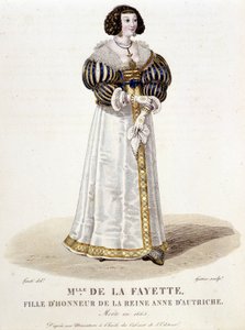 Marie-Madeleine Pioche de La Vergne, Condesa de Lafayette (Madame de la Fayette) (1634-1693), dama de honor de la Reina Ana de Austria. En “Galerie française de femmes célèbres” de Louis Marie Lante