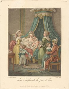 Los cumplidos del día de año nuevo de Louis Marin Bonnet after Jean Baptiste Hüet, I