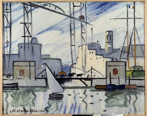 Marsella, el puente transbordador Pintura de Louis Mathieu Verdilhan (1875-1928) ca. 1918-1920 Musee Cantini, Marsella de Louis Mathieu Verdilhan