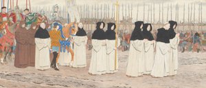 La doncella en armadura a caballo serie Juana de Arco: III, c. 1908-finales de 1909 de Louis Maurice Boutet de Monvel