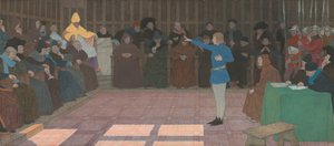 El Juicio de Juana de Arco (serie de Juana de Arco: VI) de Louis Maurice Boutet de Monvel