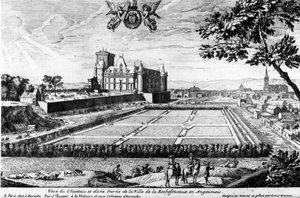 Castillo de la Rochefoucauld en Liancourt; grabado por Louis Menier - Archivos Familiares. de Louis Meunier