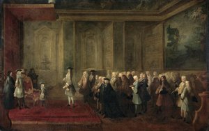 Recepción de Cornelis Hop (1685-1762) como legado de los Estados Generales en la corte de Luis XV, 24 de julio de 1719 de Louis Michel Dumesnil