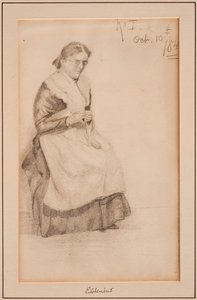 Tejiendo, 1884 de Louis Michel Eilshemius