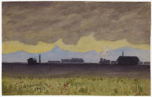 Paisaje ferroviario en Arizona de Louis Michel Eilshemius