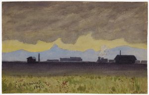 Paisaje de tren en Arizona, 1890