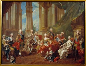 Rey Felipe V (1683 - 1746) de España y su familia