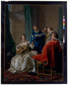 Una española tocando la guitarra de Louis Michel van Loo