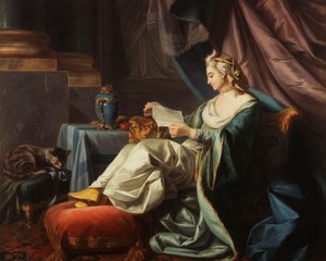 Un joven sultán leyendo una carta de Louis Michel van Loo