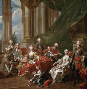 Retrato de Felipe V, Rey de España, rodeado de su familia (detalle) de Louis Michel van Loo