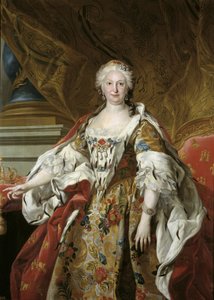 Spanish: Isabel Farnesio, reina de España Official portrait of Queen Isabel de Farnesio de Louis Michel van Loo